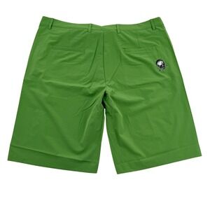 Tattoo Golf Performance Men Size 40 Shorts  Lime Green Skull Logo Golfing Casual